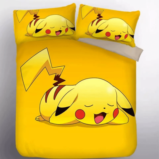 Pokemon Pikachu 2 Duvet Cover Quilt Cover Pillowcase Bedding Set