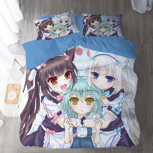 Nekopara 12 Duvet Cover Pillowcase Bedding Sets Home Bedroom Decor