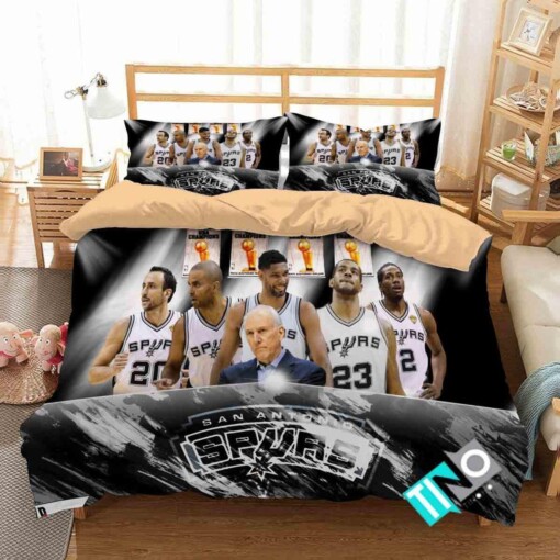 Nba San Antonio Spurs 2 Logo 3d Duvet Cover Bedding