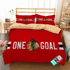 Nhl Chicago Blackhawks 3 Logo 3d Duvet Cover Bedding Sets