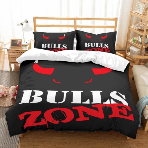 Nba Chicago Bulls Zone Basketball Bedding Set 1 Duvet Cover