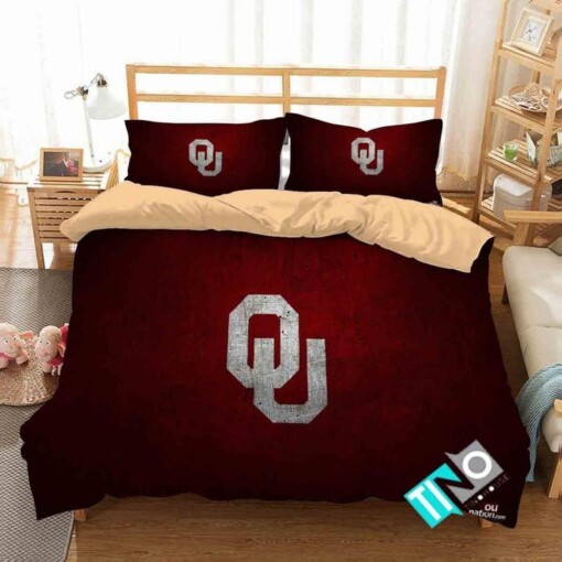 Ncaa Oklahoma Sooners 1 Logo N 3d Duvet Cover Bedding