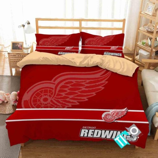 Nhl Detroit Red Wings 3 Logo 3d Duvet Cover Bedding