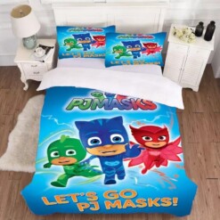 Pjmasks 1 Duvet Cover Quilt Cover Pillowcase Bedding Sets Bed