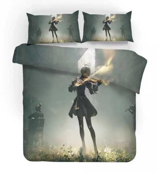 Nier Automata Yorha 2b 8 Duvet Cover Pillowcase Bedding Sets