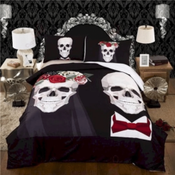 Skull Wedding Bedding Sets Duvet Cover Bedroom Quilt Bed Sets
