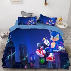 Sonic The Hedgehog 12 Duvet Cover Pillowcase Bedding Sets Home