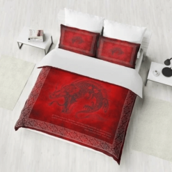 Red Dragon Bedding Sets Duvet Cover Bedroom Quilt Bed Sets