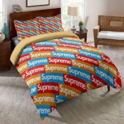 S U P R E M E Logo All Over Printed 3d Printed Bedding Sets Quilt