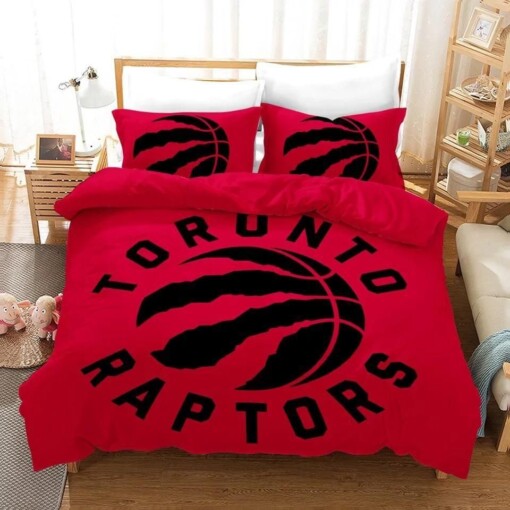 Nba Toronto Raptors Logo Basketball Bedding Set 1 Duvet Cover