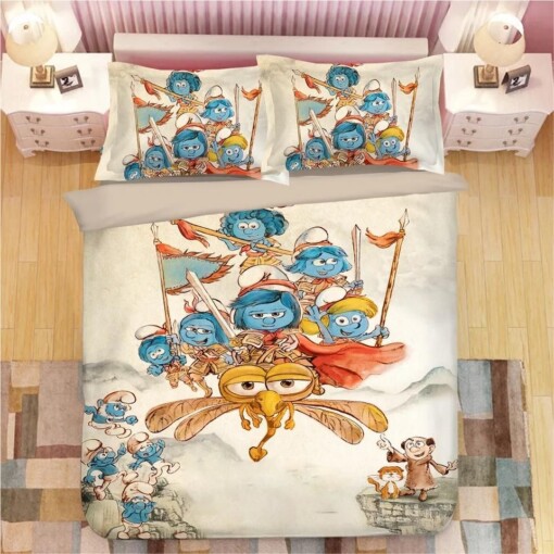 The Smurfs Clumsy Smurf Smurfette 9 Duvet Cover Quilt Cover