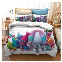 Trolls Poppy 1 Duvet Cover Pillowcase Bedding Sets Home Bedroom