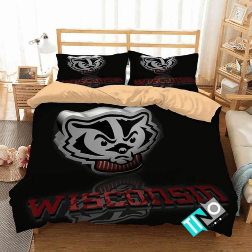 Ncaa Wisconsin Badgers 1 Logo N 3d Duvet Cover Bedding
