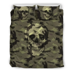 Skull Camouflage Bedding Sets Duvet Cover Bedroom Quilt Bed Sets