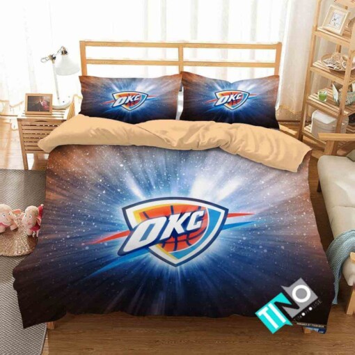 Nba Oklahoma City Thunder 3 Logo 3d Duvet Cover Bedding