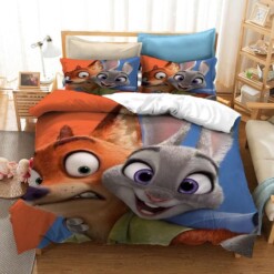 Zootopia Zootropolis Judy Nick 5 Duvet Cover Quilt Cover Pillowcase