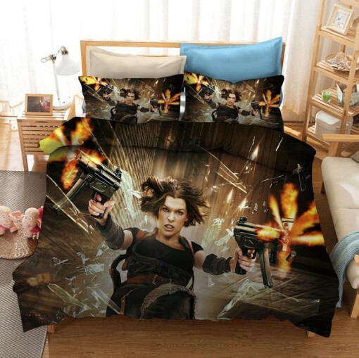 Resident Evil Alice 25 Duvet Cover Pillowcase Bedding Sets Home