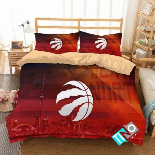 Nba Toronto Raptors 3d Logo Basketball Bedding Set 1 Duvet