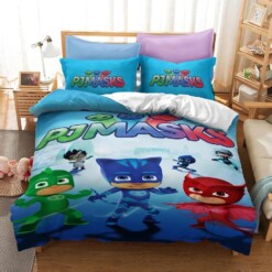 Pjmasks 9 Duvet Cover Quilt Cover Pillowcase Bedding Sets Bed