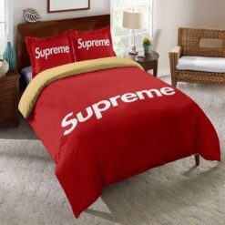 Red S U P R E M E 3d Printed Bedding Sets Quilt Sets Duvet Cover