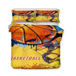 Slam Dunk Yellow Basketball Bedding Sets Duvet Cover Bedroom Quilt