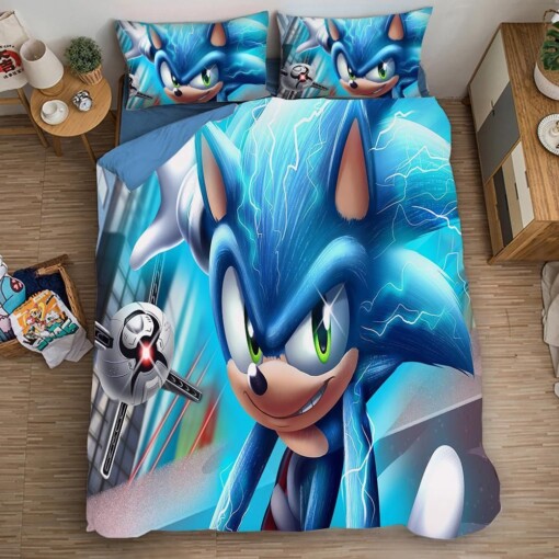 Sonic The Hedgehog 15 Duvet Cover Pillowcase Bedding Sets Home