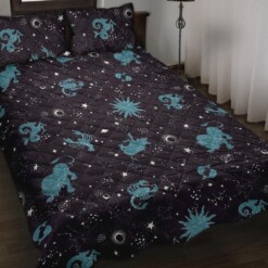 Zodiac Constellation Pattern Print Bedding Sets Quilt Quilt Bed Sets