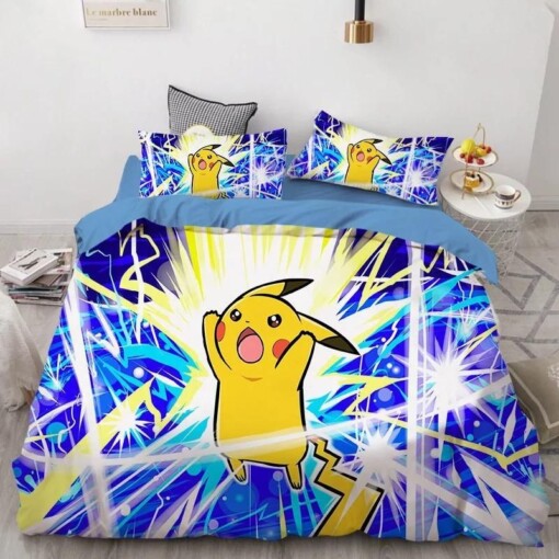 Pokemon Pikachu 39 Duvet Cover Pillowcase Bedding Sets Home Bedroom