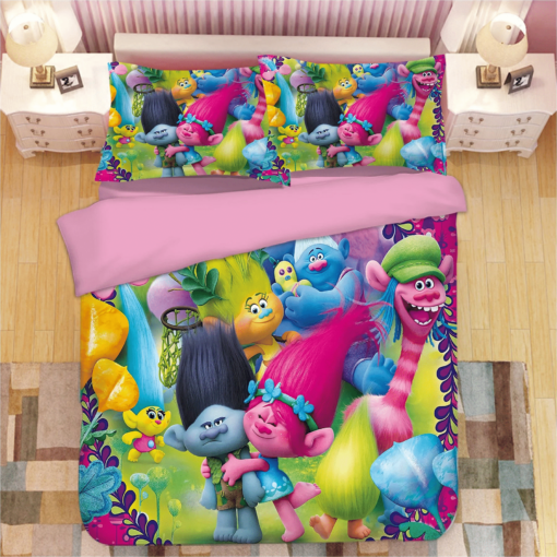 Trolls Poppy 8 Duvet Cover Quilt Cover Pillowcase Bedding Sets