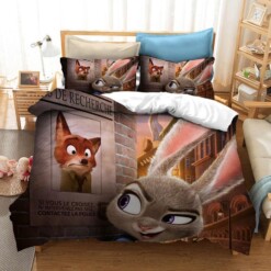 Zootopia Zootropolis Judy Nick 2 Duvet Cover Quilt Cover Pillowcase