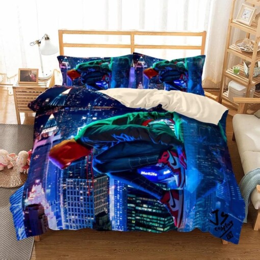 Spider Man Into The Spider Verse Miles Morales 32 Duvet Cover Quilt