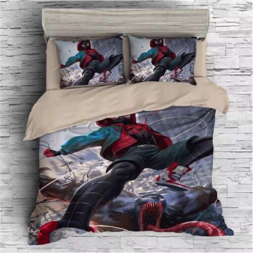 Spider Man Into The Spider Verse Miles Morales 18 Duvet Cover Quilt