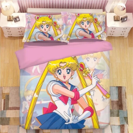 Sailor Moon 14 Duvet Cover Pillowcase Bedding Sets Home Decor
