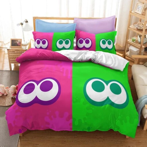 Splatoon 24 Duvet Cover Pillowcase Bedding Set Quilt Bed Sets