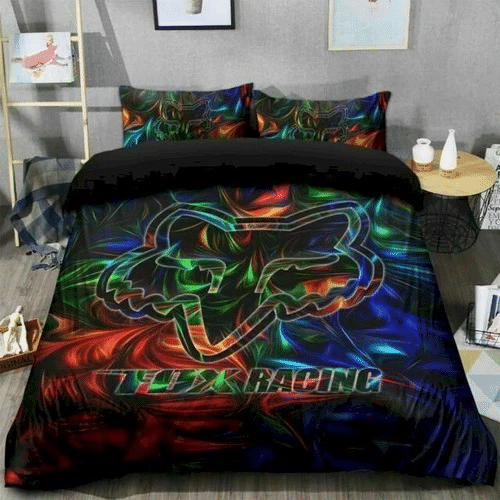 Neon Fox Motocross Bedding Sets Duvet Cover Bedroom Quilt Bed