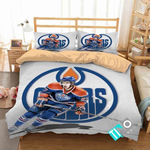 Nhl Edmonton Oilers 3 Logo 3d Duvet Cover Bedding Sets