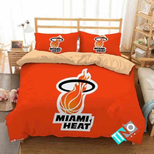 Nba Miami Heat 3 Logo 3d Duvet Cover Bedding Sets