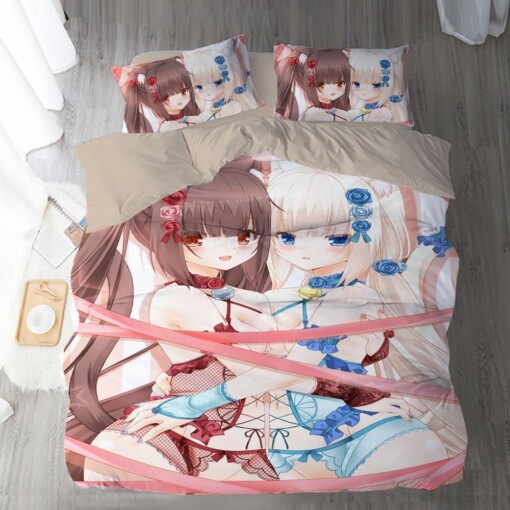 Nekopara 2 Duvet Cover Pillowcase Bedding Sets Home Bedroom Decor