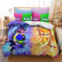 Splatoon 17 Duvet Cover Pillowcase Bedding Set Quilt Bed Sets