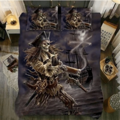 Pirate Skull Bedding Sets Duvet Cover Bedroom Quilt Bed Sets