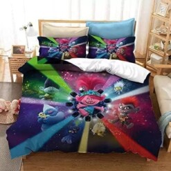 Trolls Poppy 5 Duvet Cover Pillowcase Bedding Sets Home Bedroom