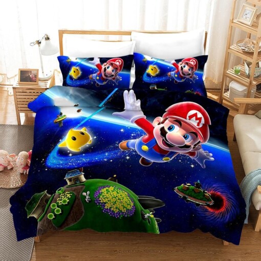 Super Smash Bros Ultimate Mario 31 Duvet Cover Pillowcase Bedding