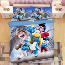 The Smurfs Smurfette 5 Duvet Cover Quilt Cover Pillowcase Bedding