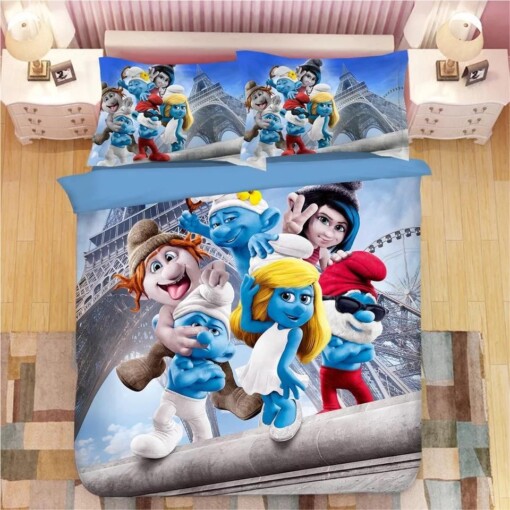 The Smurfs Smurfette 5 Duvet Cover Quilt Cover Pillowcase Bedding