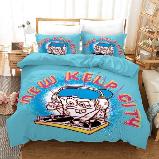 Spongebob Squarepants 12 Duvet Cover Pillowcase Bedding Sets Home Decor