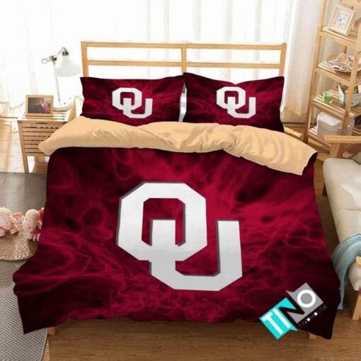 Ncaa Oklahoma Sooners 2 Logo V 3d Duvet Cover Bedding