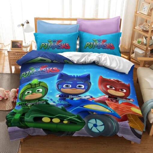 Pjmasks 15 Duvet Cover Quilt Cover Pillowcase Bedding Sets Bed