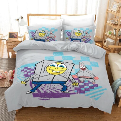 Spongebob Squarepants 15 Duvet Cover Pillowcase Bedding Sets Home Decor