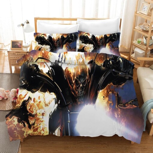 Ghost Rider 2 Duvet Cover Pillowcase Bedding Sets Home Bedroom