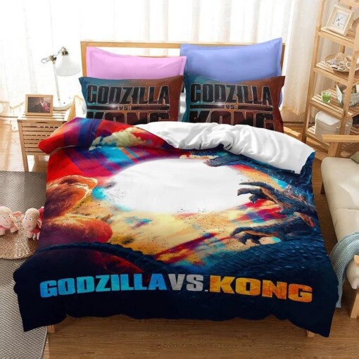 Godzilla Vs Kong 4 Duvet Cover Quilt Cover Pillowcase Bedding